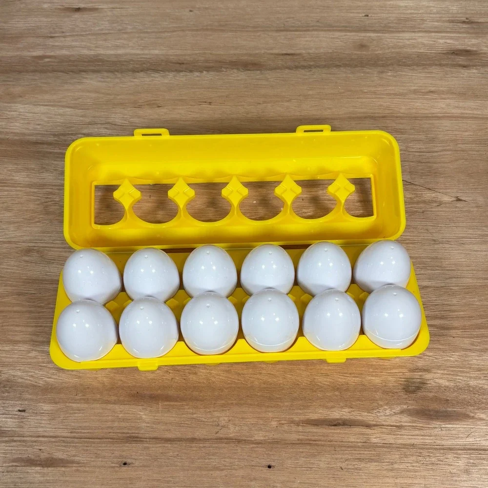 Hauck USA Inc Matching Eggs Educational Shape Sorter Toy 12pc Yellow Carton